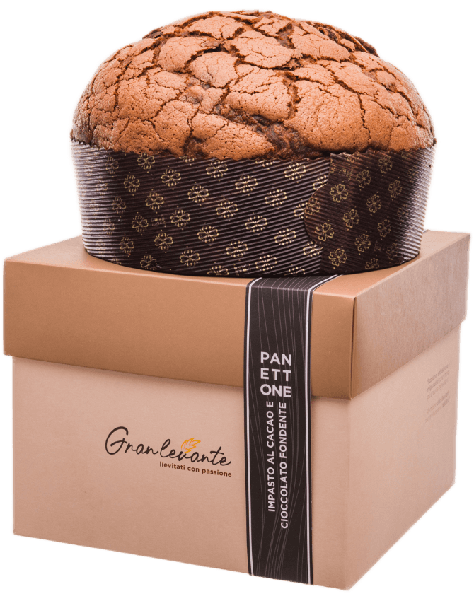 Panettone impasto al cacao e cioccolato fondente